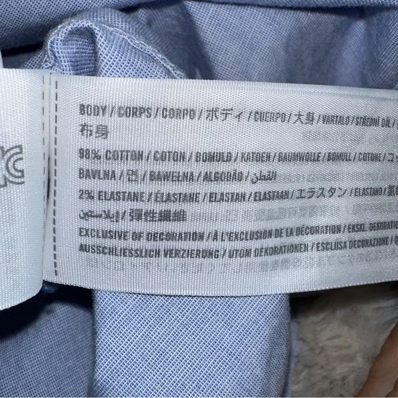 Abercrombie & Fitch Cropped Button Up Shirt Men’s Medium Blue Stretch - Picture 10 of 10